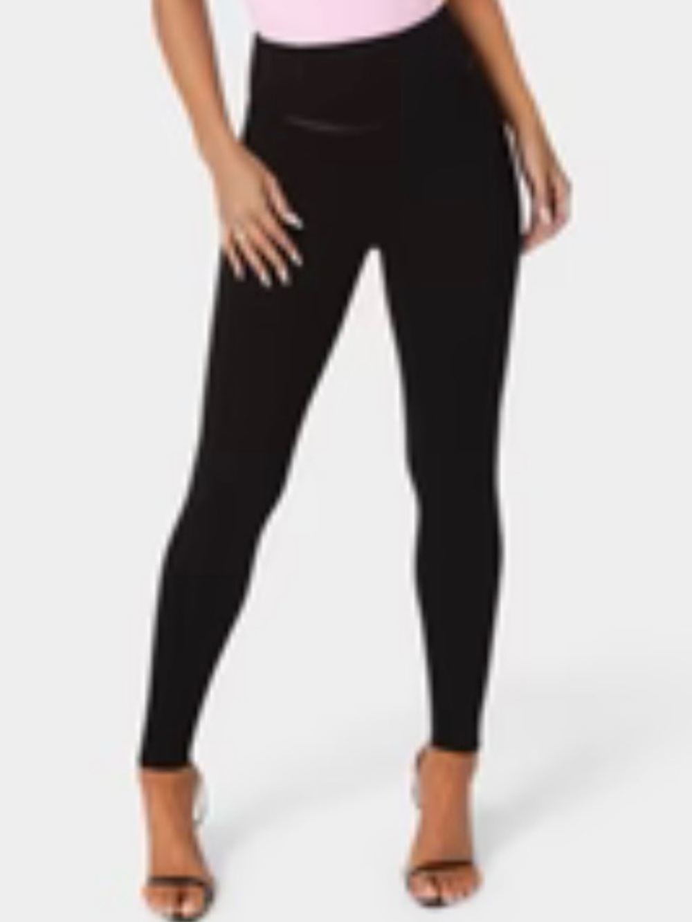 bebe Black High-Waist Corset Back Leggings